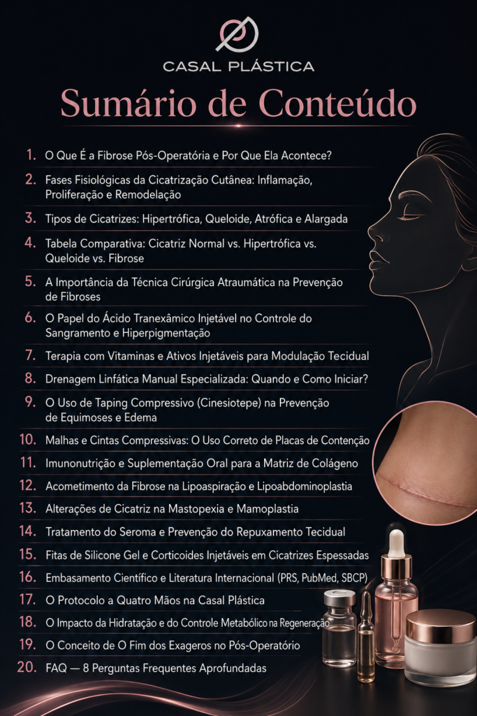 tratamento de fibrose e cicatriz pos-operatorio