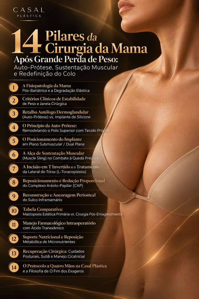 14 Pilares da Cirurgia da Mama Após Grande Perda de Peso: Auto-Prótese, Sustentação Muscular e Redefinição do Colo