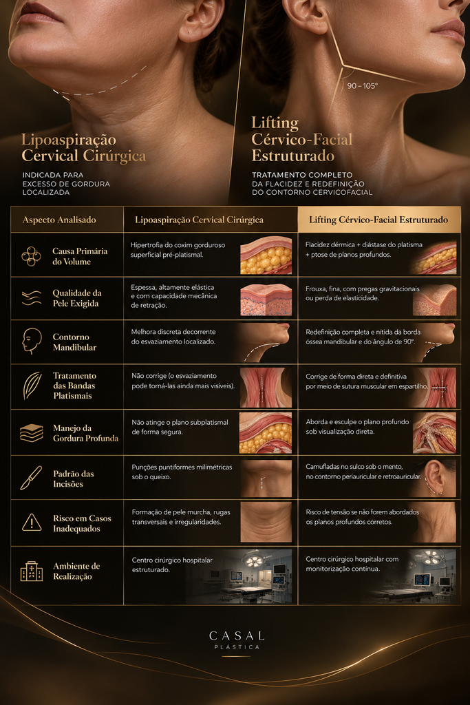 Lipoaspiração Cervical vs. Lifting de Pescoço Estruturado