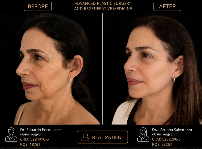 Caso 2 de lifting facial: antes e depois